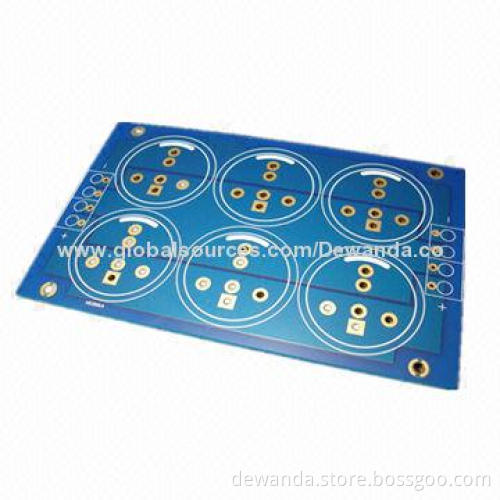 FR-4 PCB with Blue Solder Mask and White Legend from China